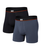 Saxx Underwear Non Stop Stretch Cotton 2 Pack Boxer Briefs - Deep Navy/Black