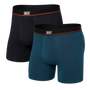 Saxx Underwear Non Stop Stretch Cotton 2 Pack Boxer Briefs - Hurricane / Black