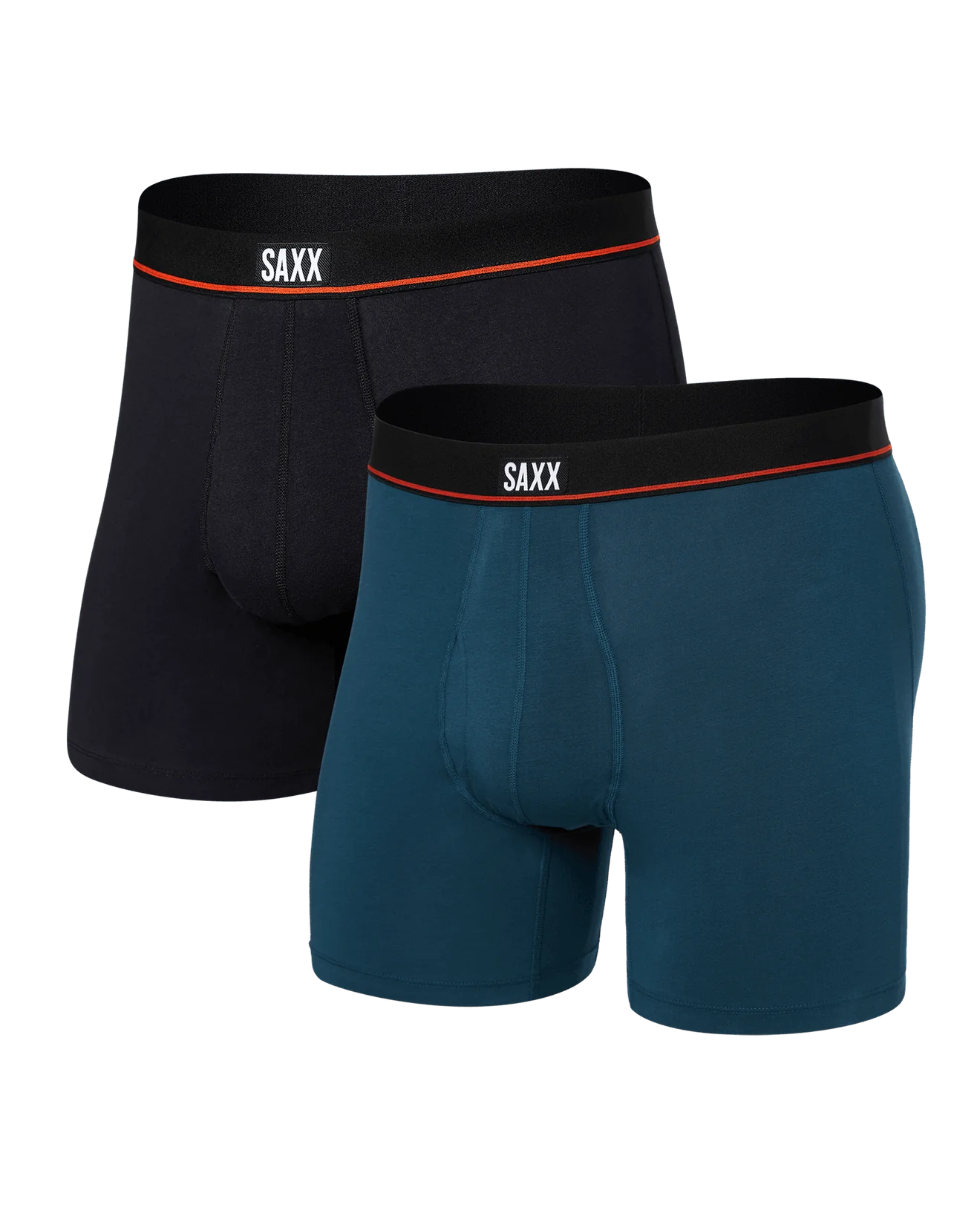 Saxx Underwear Non Stop Stretch Cotton 2 Pack Boxer Briefs - Hurricane / Black