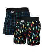 Saxx Ultra Super Soft 2 Pack Boxer Briefs - Getta Watt / Windowpane