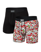 Saxx Underwear Vibe Supersoft (2 Pack) Boxer Brief 5" - All Santas / Black