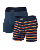 Saxx Underwear Vibe Supersoft 2 Pack Boxer Briefs - Field Stripes / Navy