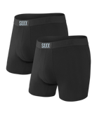 Saxx Underwear Vibe Supersoft 2 Pack Boxer Briefs - Black