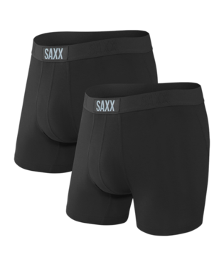 Saxx Underwear Vibe Supersoft 2 Pack Boxer Briefs - Black