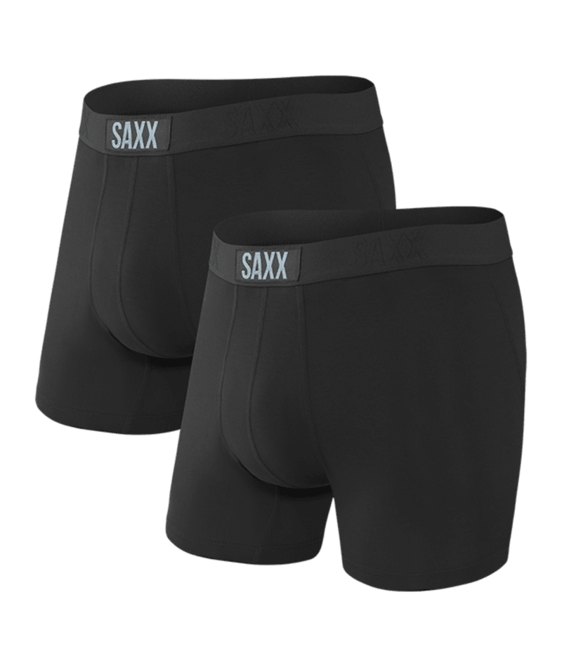 Saxx Underwear Vibe Supersoft 2 Pack Boxer Briefs - Black