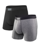 Saxx Underwear Vibe Supersoft 2 Pack Boxer Briefs - Black/Grey