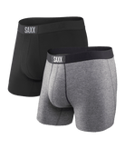 Saxx Underwear Vibe Supersoft 2 Pack Boxer Briefs - Black/Grey