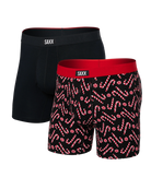 Saxx Underwear Vibe Xtra (2 Pack) Soft Comfort Boxer Brief 6" - Mint Condition / Black