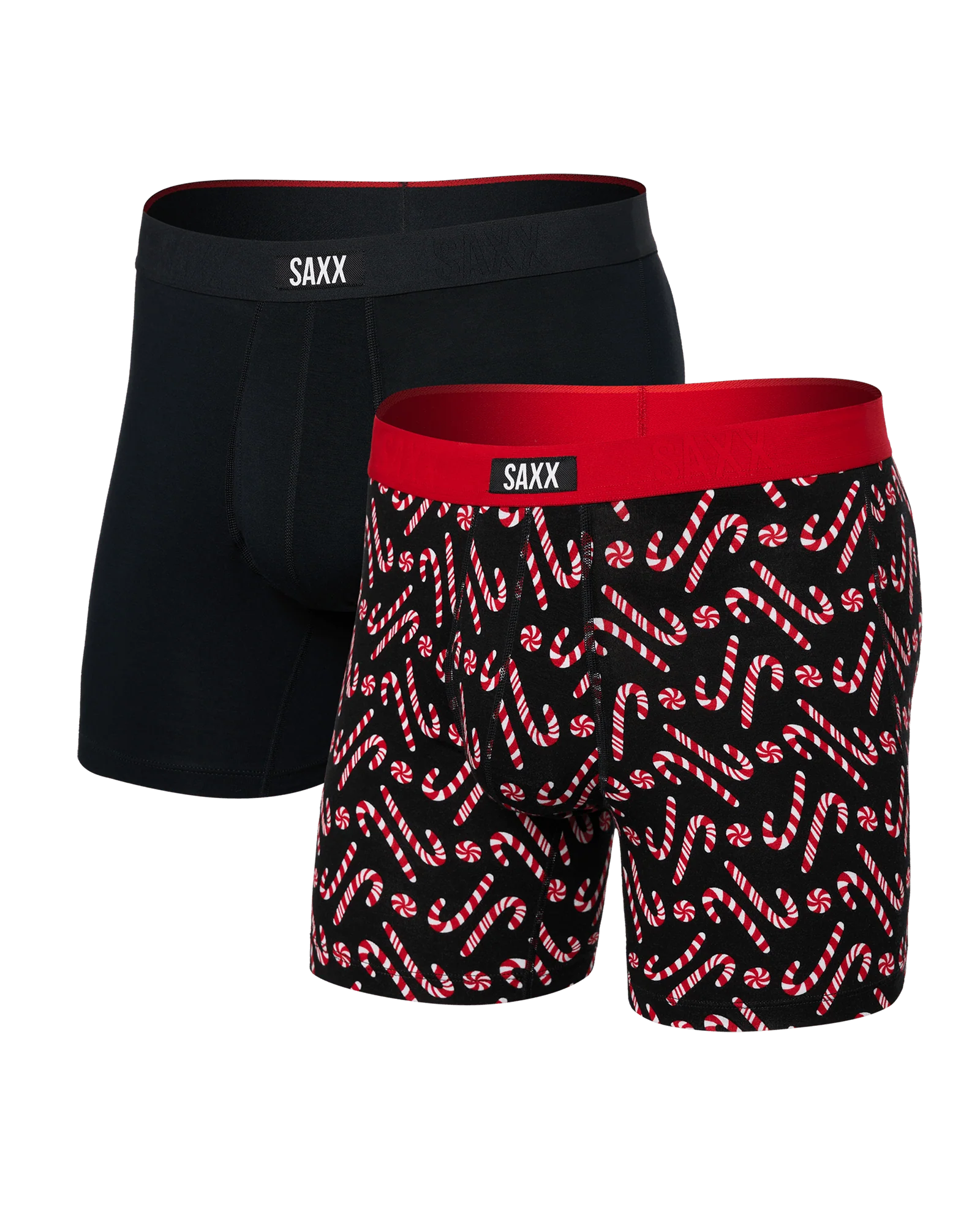 Saxx Underwear Vibe Xtra (2 Pack) Soft Comfort Boxer Brief 6" - Mint Condition / Black