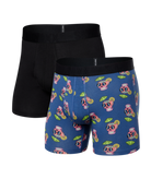 Saxx DROPTEMP™ Cooling Cotton 2 Pack Boxer Briefs - Drunken Skulls / Black