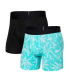 Saxx DROPTEMP™ Cooling Cotton 2 Pack Boxer Briefs - Splash Palms / Black