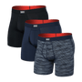 Saxx Multi Sport Performance 3 Pack Mesh Boxer Briefs - Wavelength / Navy / Black