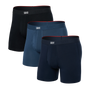 Saxx Underwear Vibe Xtra (3 Pack) Soft Comfort Boxer Brief 6" - Dark Denim/Navy/Black