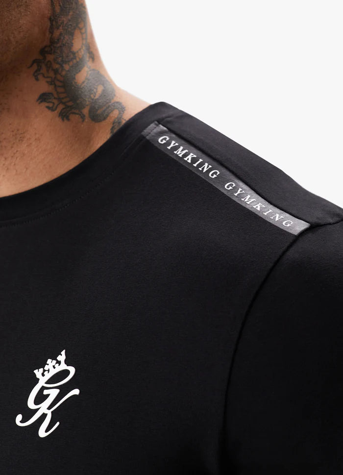 Gym King Taped Jersey Tee - Black