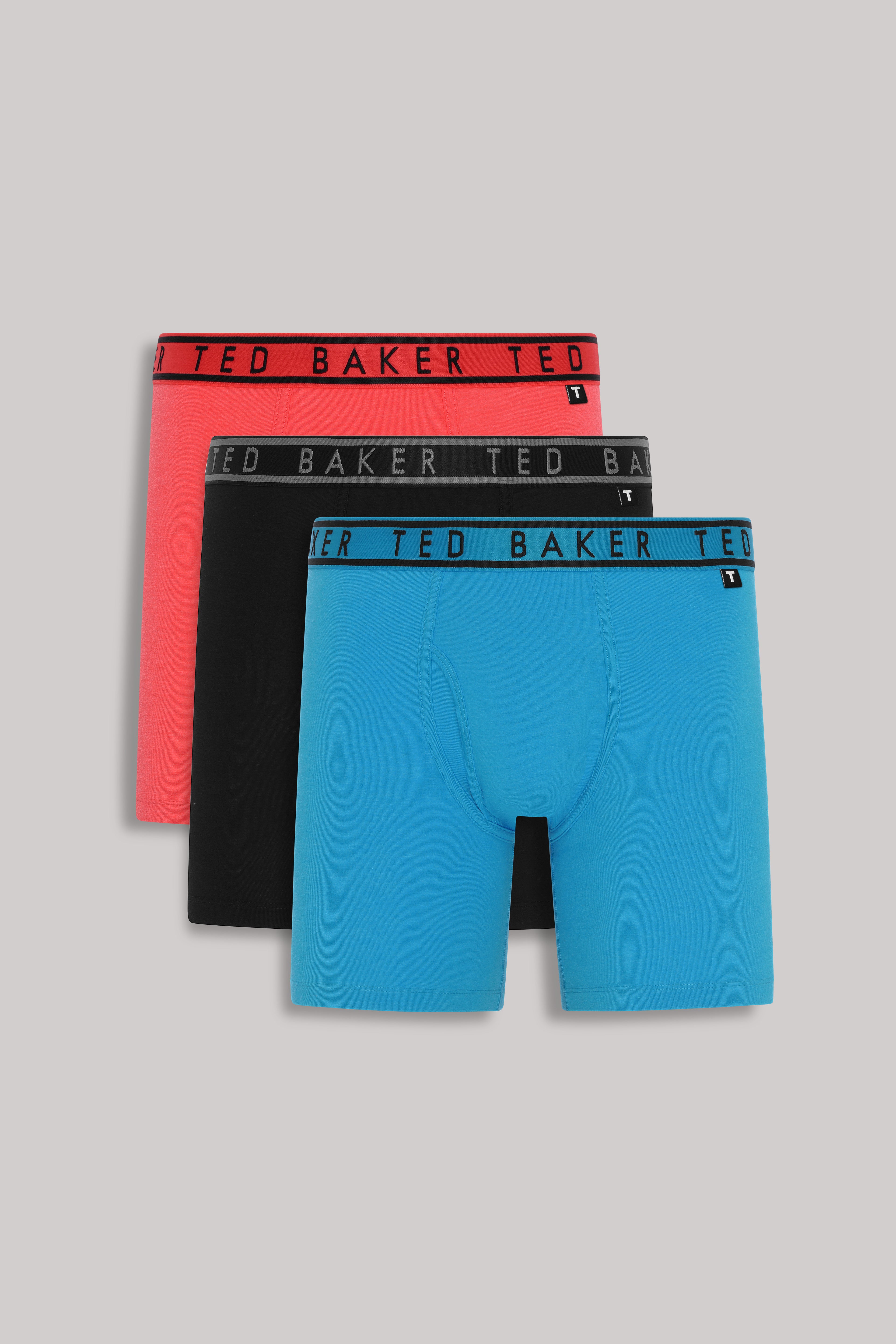 Ted Baker 3 Pack Cotton Stretch Boxer Briefs - Red/Black/Blue