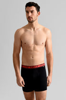 Ted Baker 3 Pack Cotton Stretch Boxer Briefs - Black with Red/Black/Blue waistbands