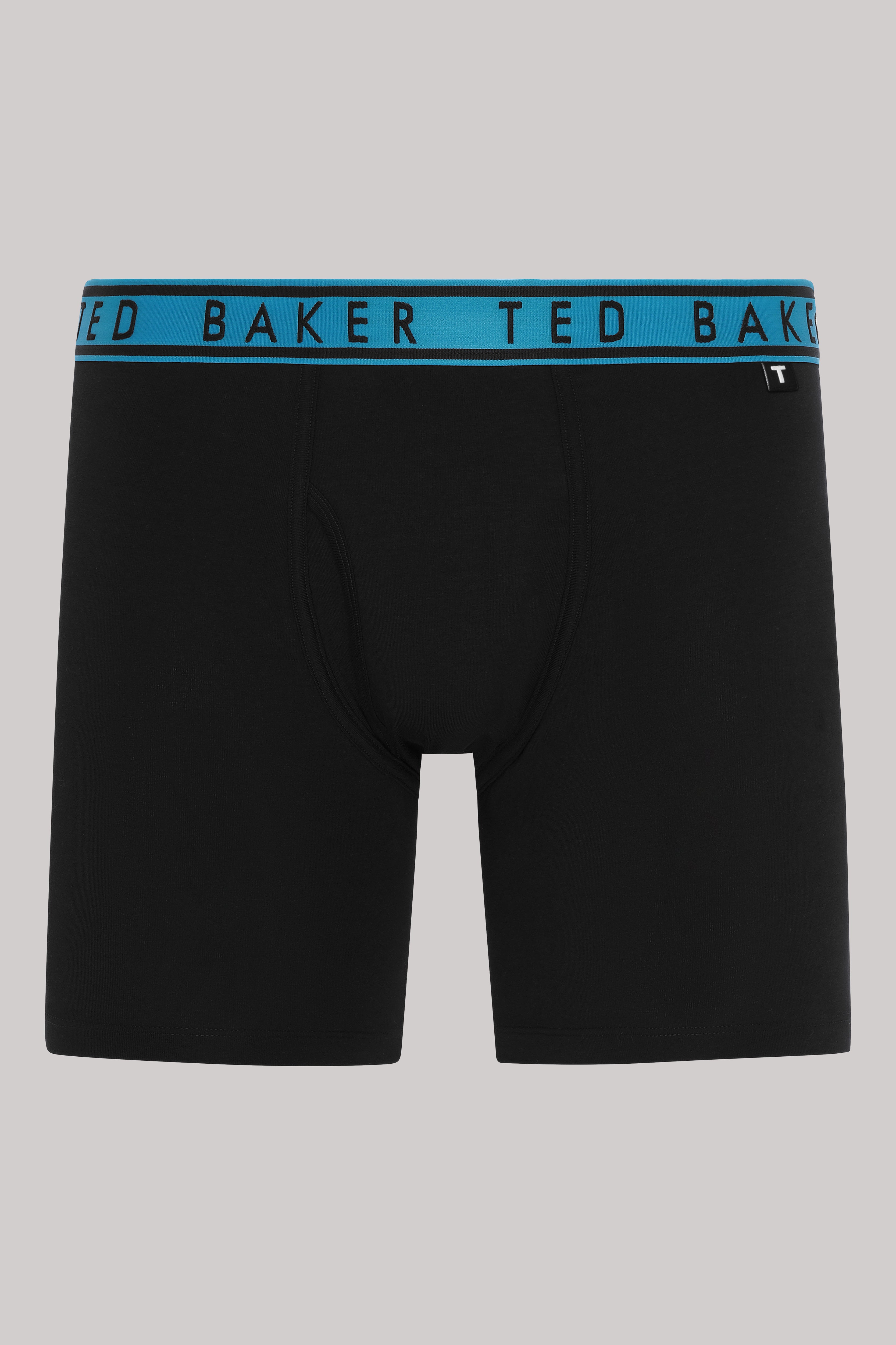 Ted Baker 3 Pack Cotton Stretch Boxer Briefs - Black with Red/Black/Blue waistbands