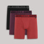 Ted Baker 3 Pack Cotton Stretch Boxer Briefs  - Red/Plum/Black