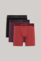 Ted Baker 3 Pack Cotton Stretch Boxer Briefs - Red/Plum/Black