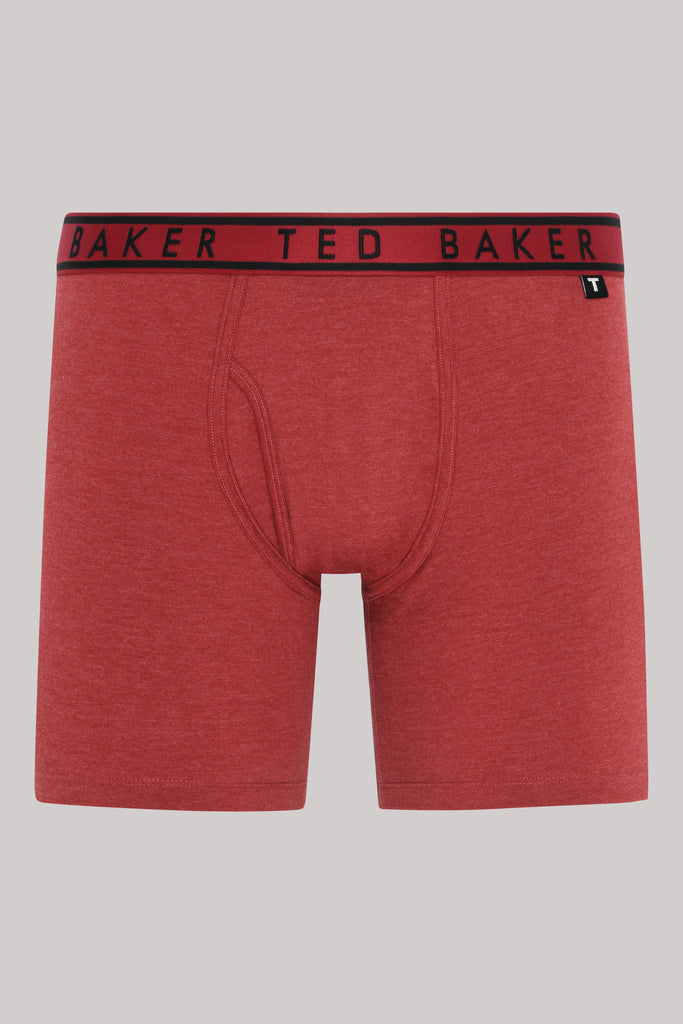 Ted Baker 3 Pack Cotton Stretch Boxer Briefs - Red/Plum/Black