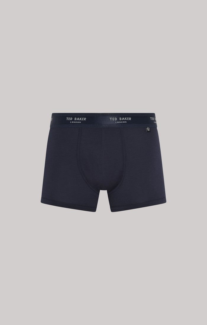 Ted Baker 3 Pack Trunks - Navy/Heather Grey/Faded Geo Navy