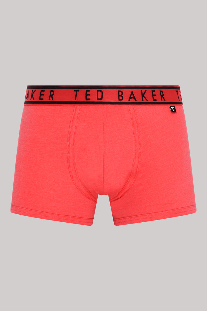 Ted Baker 3 Pack Cotton Stretch Fashion Trunks - Red / Black / Design