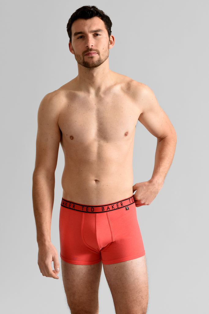 Ted Baker 3 Pack Cotton Stretch Fashion Trunks - Red / Black / Design