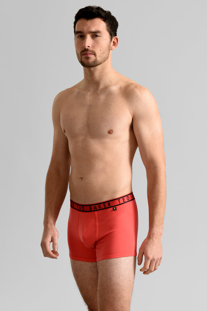 Ted Baker 3 Pack Cotton Stretch Fashion Trunks - Red / Black / Design