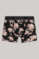 Ted Baker 3 Pack Cotton Stretch Fashion Trunks - Black / Grey / Print Flower