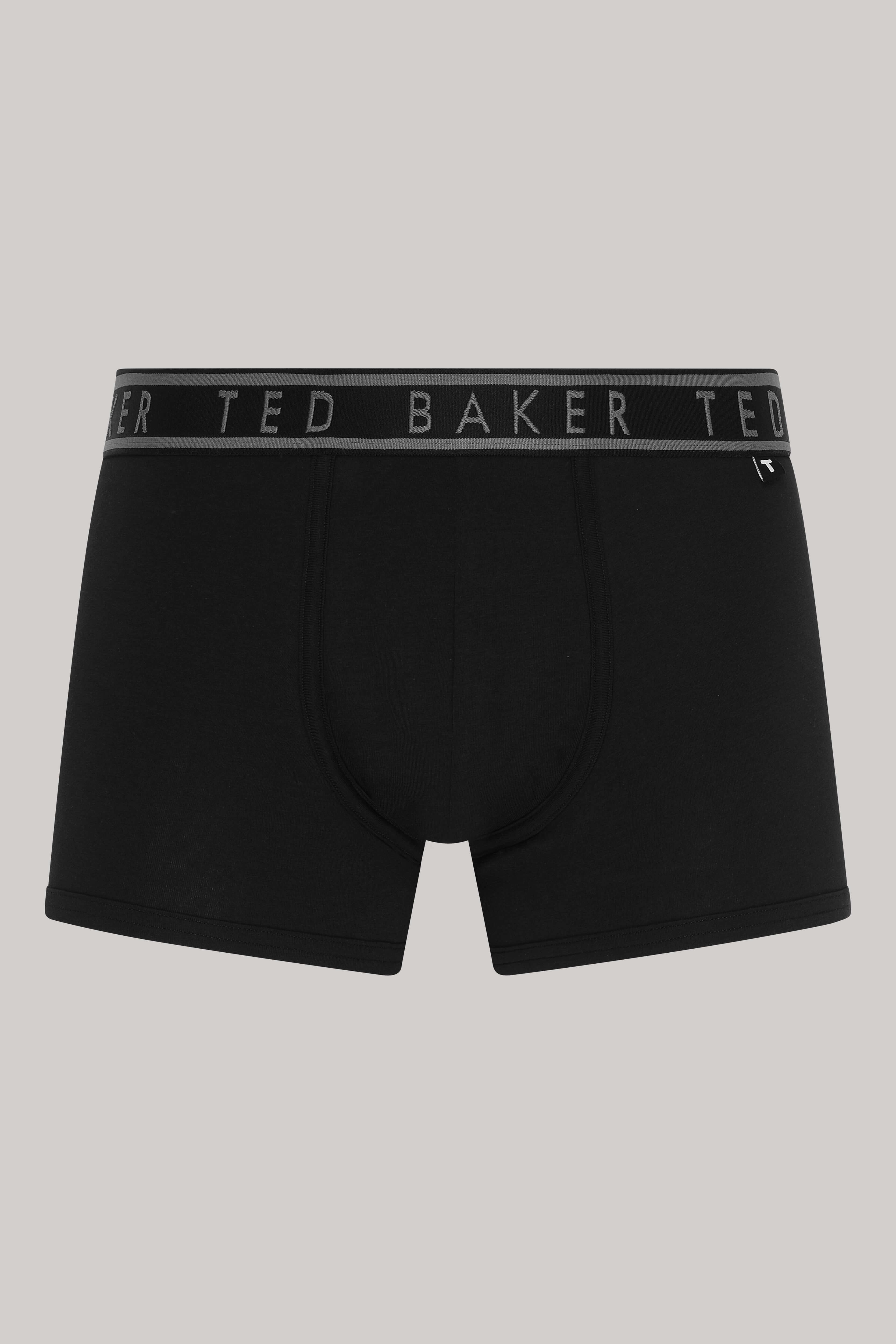 Ted Baker 3 Pack Cotton Stretch Fashion Trunks - Black / Grey / Print Flower