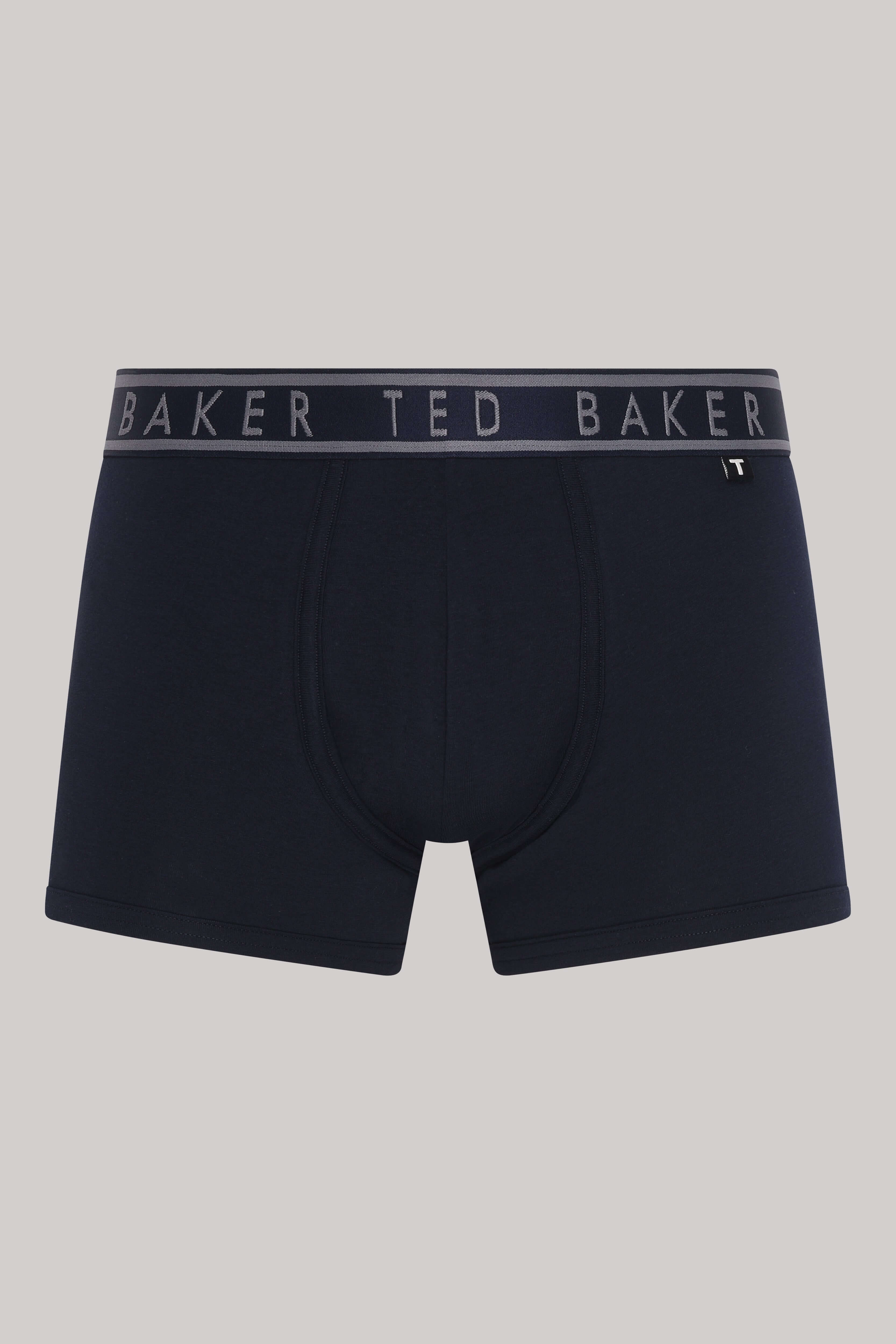 Ted Baker 3 Pack Cotton Stretch Fashion Trunks - Black / Grey / Charcoal Patterned