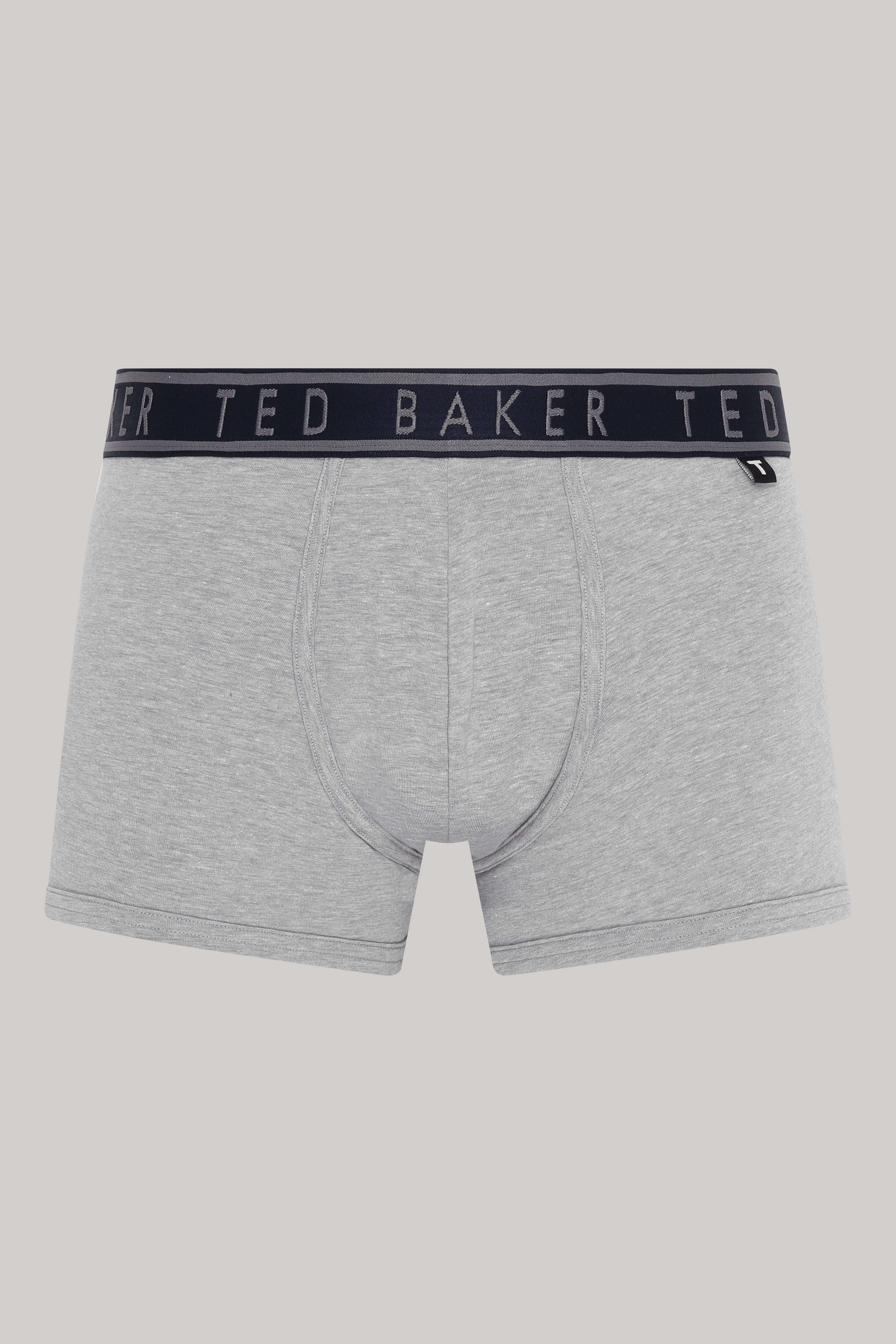 Ted Baker 3 Pack Cotton Stretch Fashion Trunks - Black / Grey / Charcoal Patterned