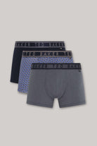 Ted Baker 3 Pack Cotton Stretch Fashion Trunks - Navy, Charcoal, Blue Print