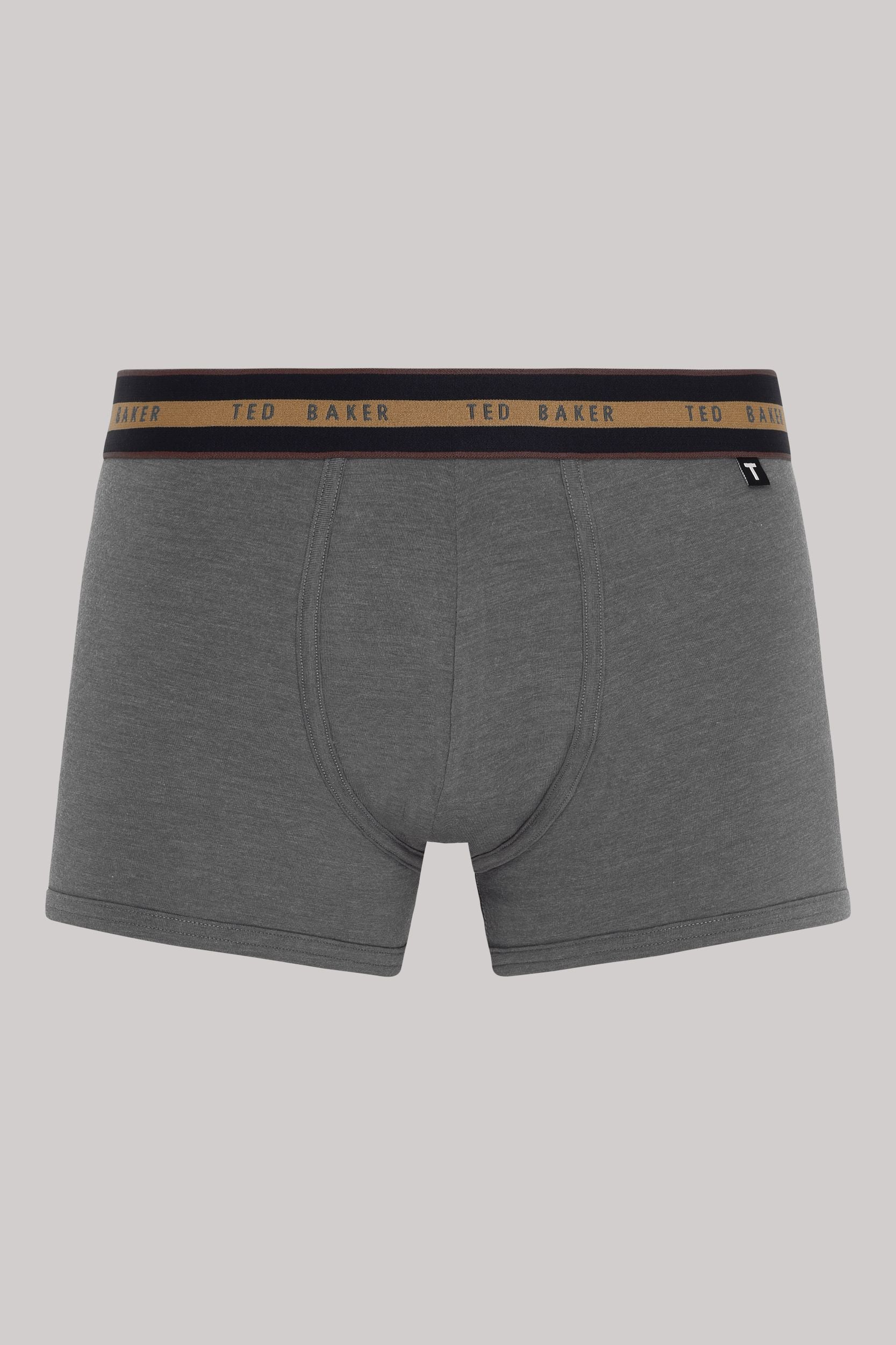 Ted Baker 3 Pack Cotton Stretch Trunks - Black/Grey/Black