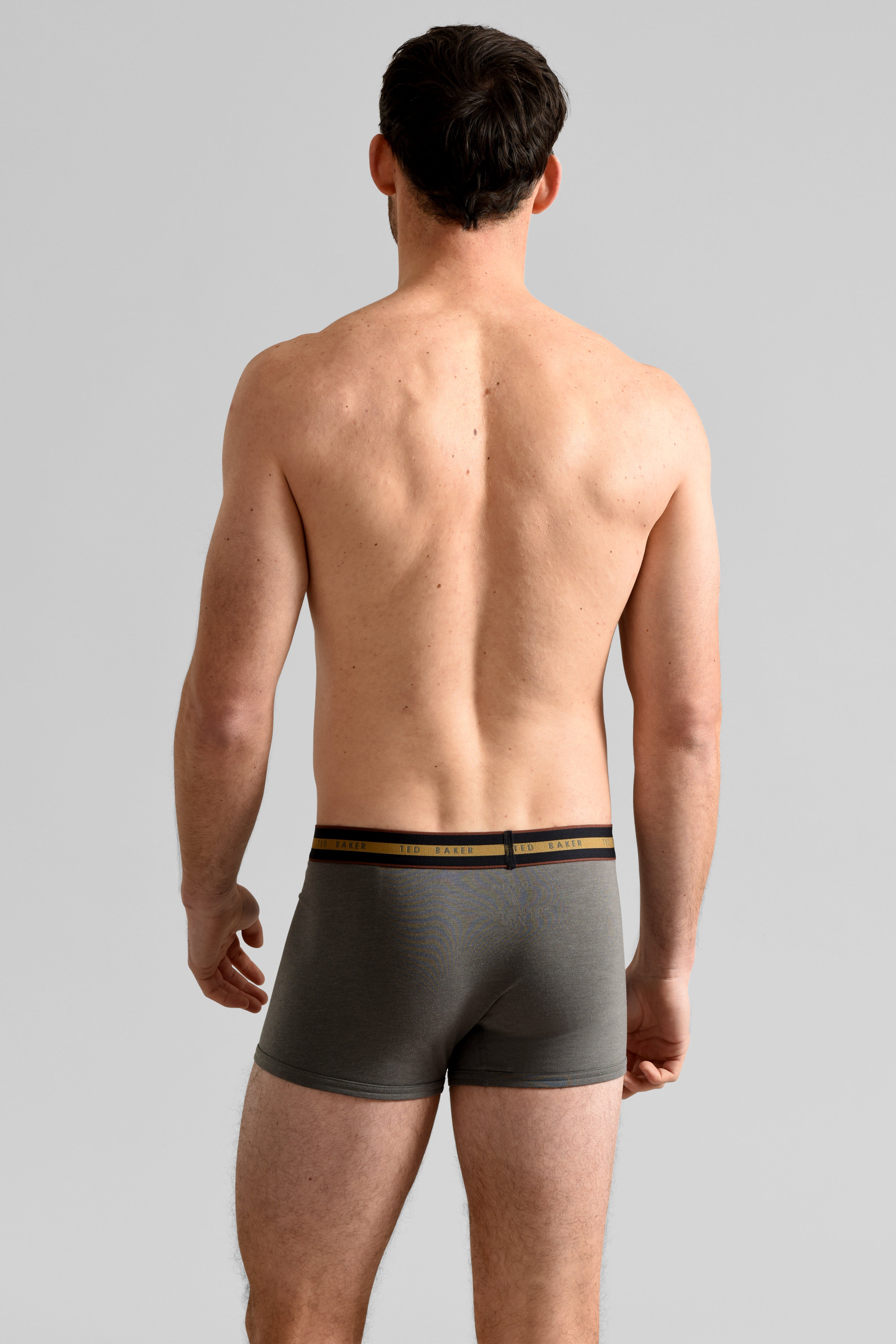 Ted Baker 3 Pack Cotton Stretch Trunks - Black/Grey/Black