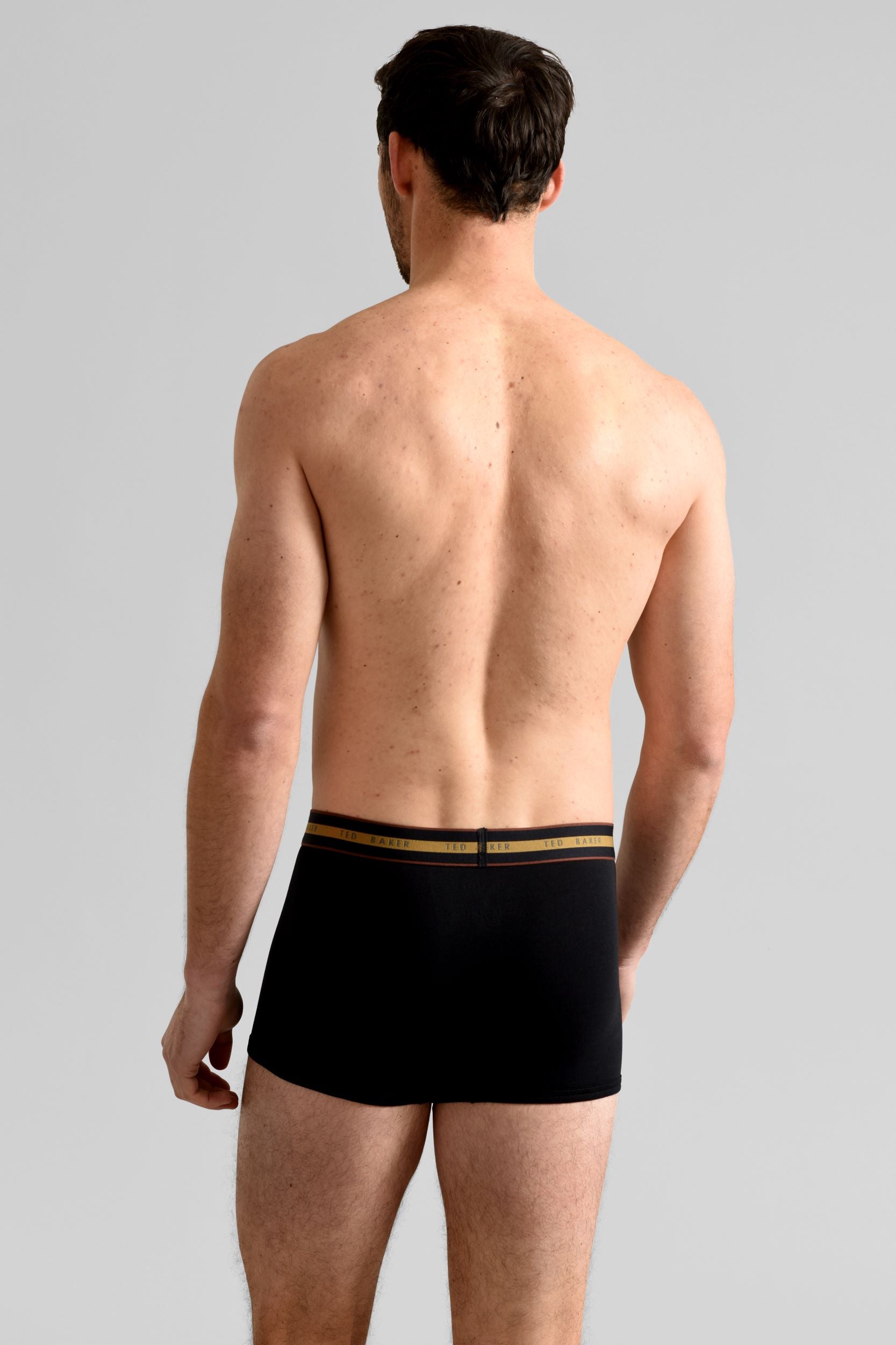 Ted Baker 3 Pack Cotton Stretch Trunks - Black/Grey/Black