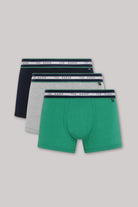 Ted Baker 3 Pack Cotton Stretch Trunks - Green/Grey/Peacoat