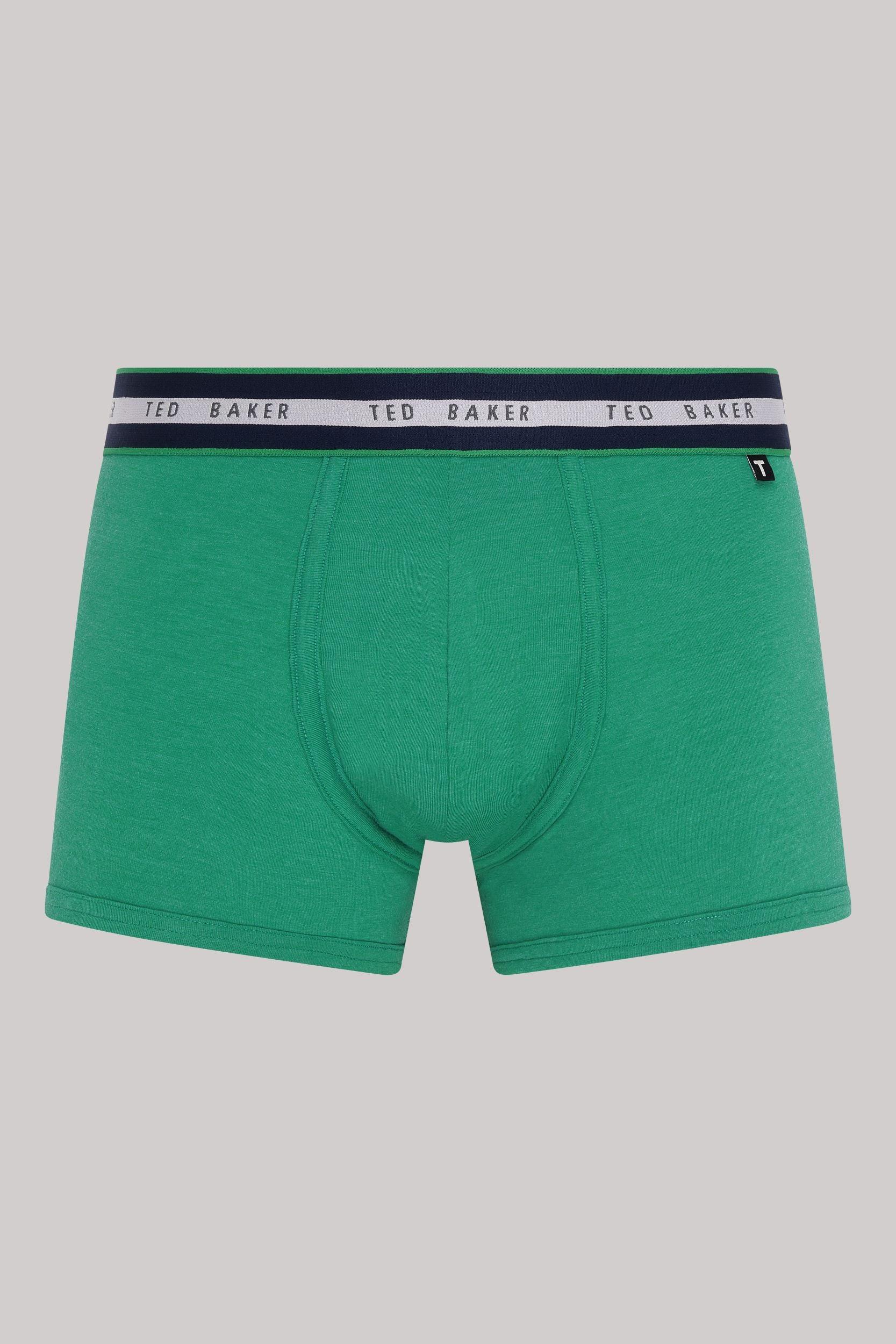 Ted Baker 3 Pack Cotton Stretch Trunks - Green/Grey/Peacoat