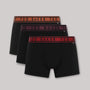 Ted Baker 3 Pack Cotton Stretch Solid Trunks - Black / Bright Bands Multi