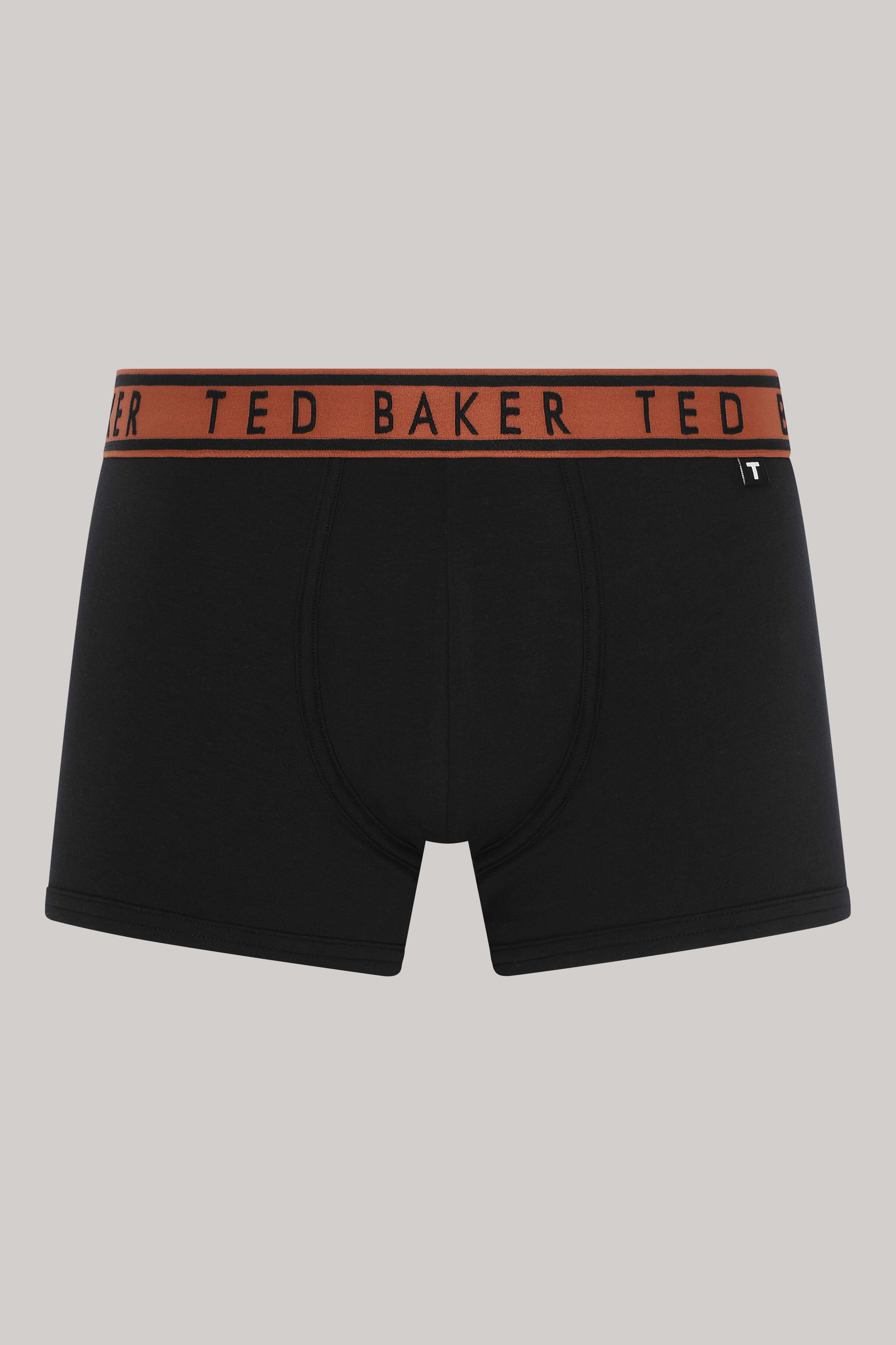 Ted Baker 3 Pack Cotton Stretch Solid Trunks - Black / Bright Bands Multi