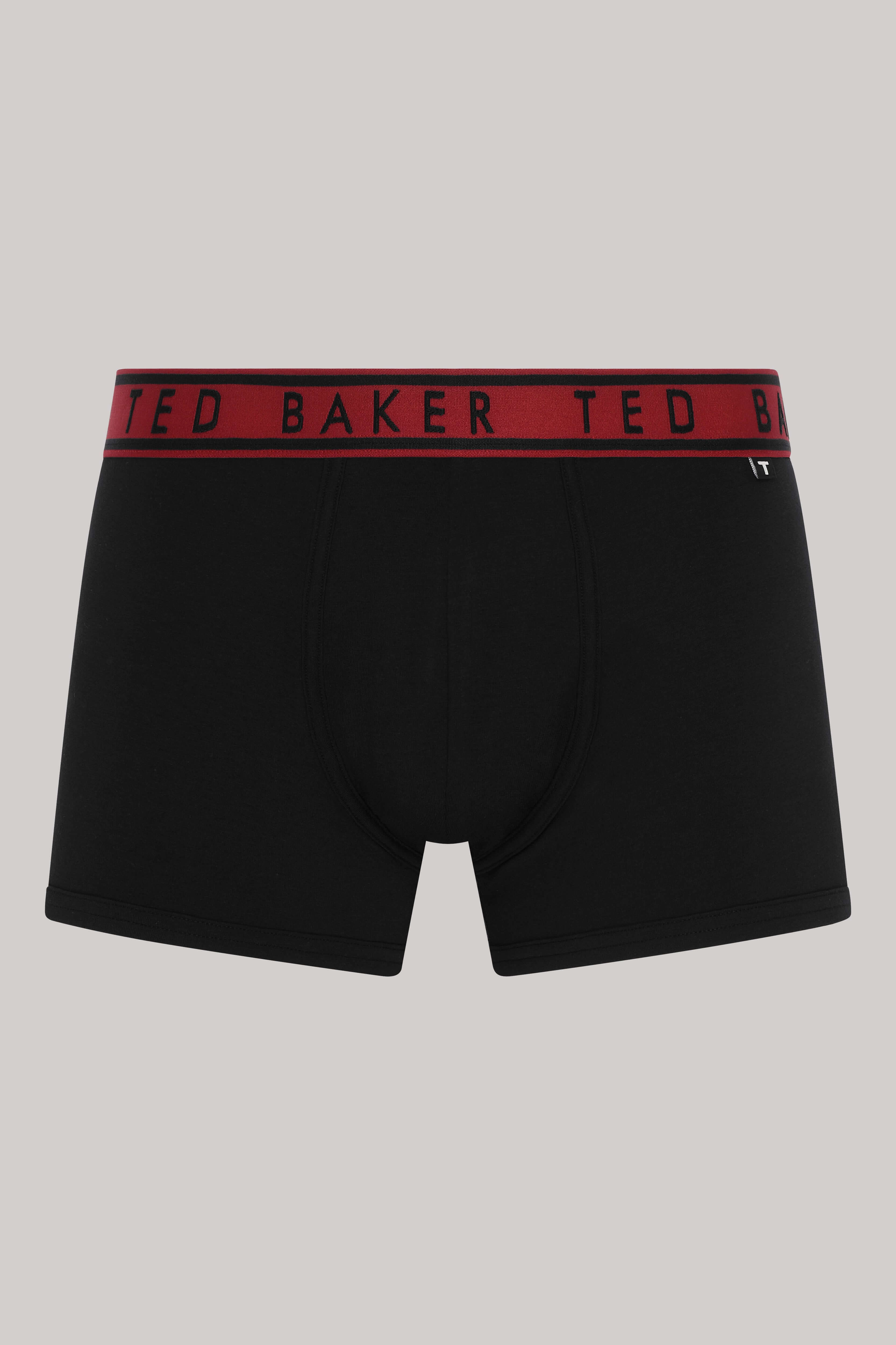 Ted Baker 3 Pack Cotton Stretch Solid Trunks - Black / Bright Bands Multi