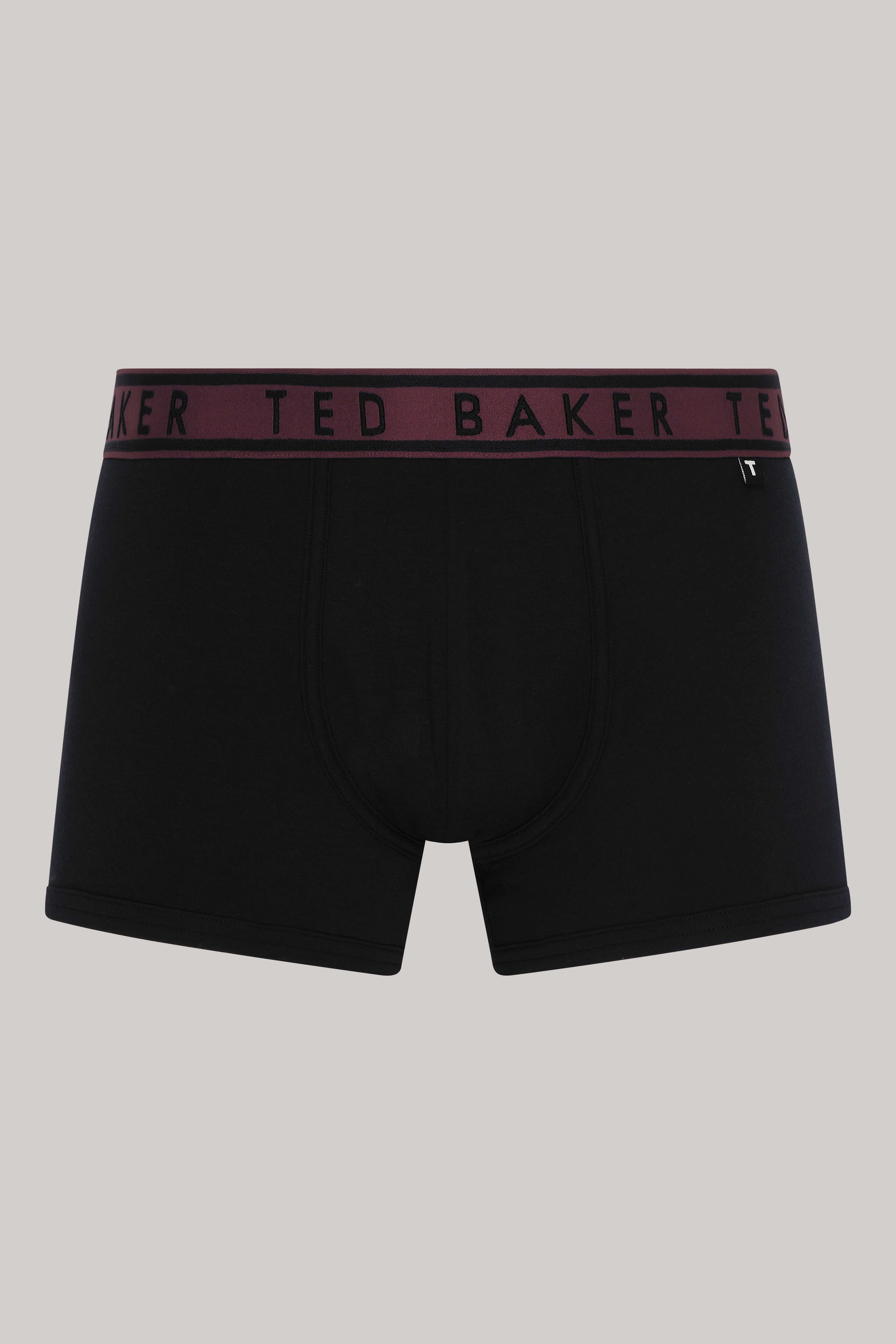 Ted Baker 3 Pack Cotton Stretch Solid Trunks - Black / Bright Bands Multi