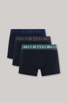 Ted Baker 3 Pack Cotton Stretch Solid Trunks - Black, Blue Waistbands