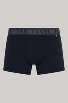 Ted Baker 3 Pack Cotton Stretch Solid Trunks - Black, Blue Waistbands