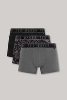 Ted Baker 3 Pack Cotton Stretch Fashion Trunks - Black, Charcoal Pattern