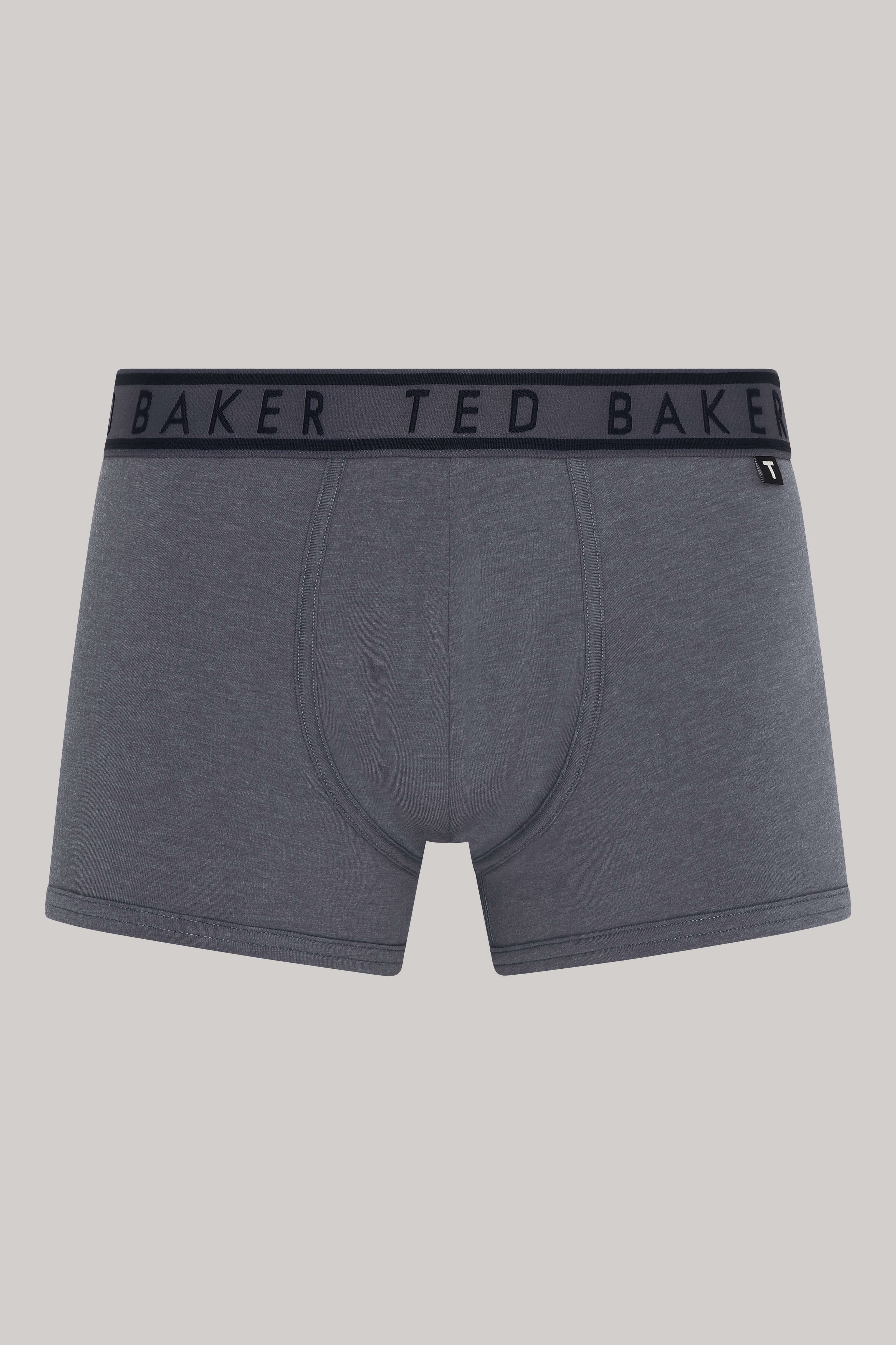 Ted Baker 3 Pack Cotton Stretch Fashion Trunks - Black, Charcoal Pattern