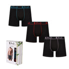 Pringle 3 Pack Men's Bamboo Boxers – Black with Red/Pink/Blue Logo