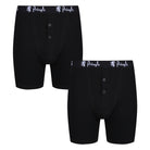 Pringle 2 Pack Button Cotton Stretch Boxers - Black