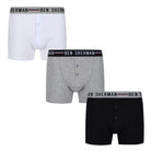 Ben Sherman Mens Jameson 3 Pack Boxer Shorts in Black-White