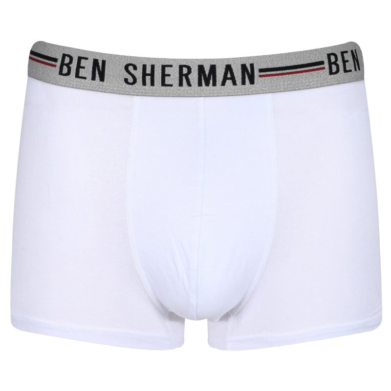 Ben Sherman Mens Roman 3 Pack Trunks - Black/White/Grey